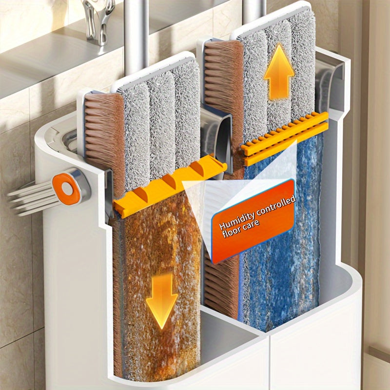 All-in-One Wet Dry Mop Set with Bucket, Adjustable, Durable for Floors