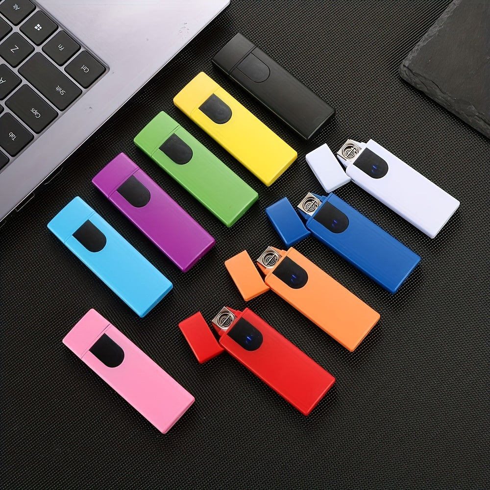 Portativ USB qayta to'ldiriladigan sensorli yondirgich, 10 rangli, sayohat uchun