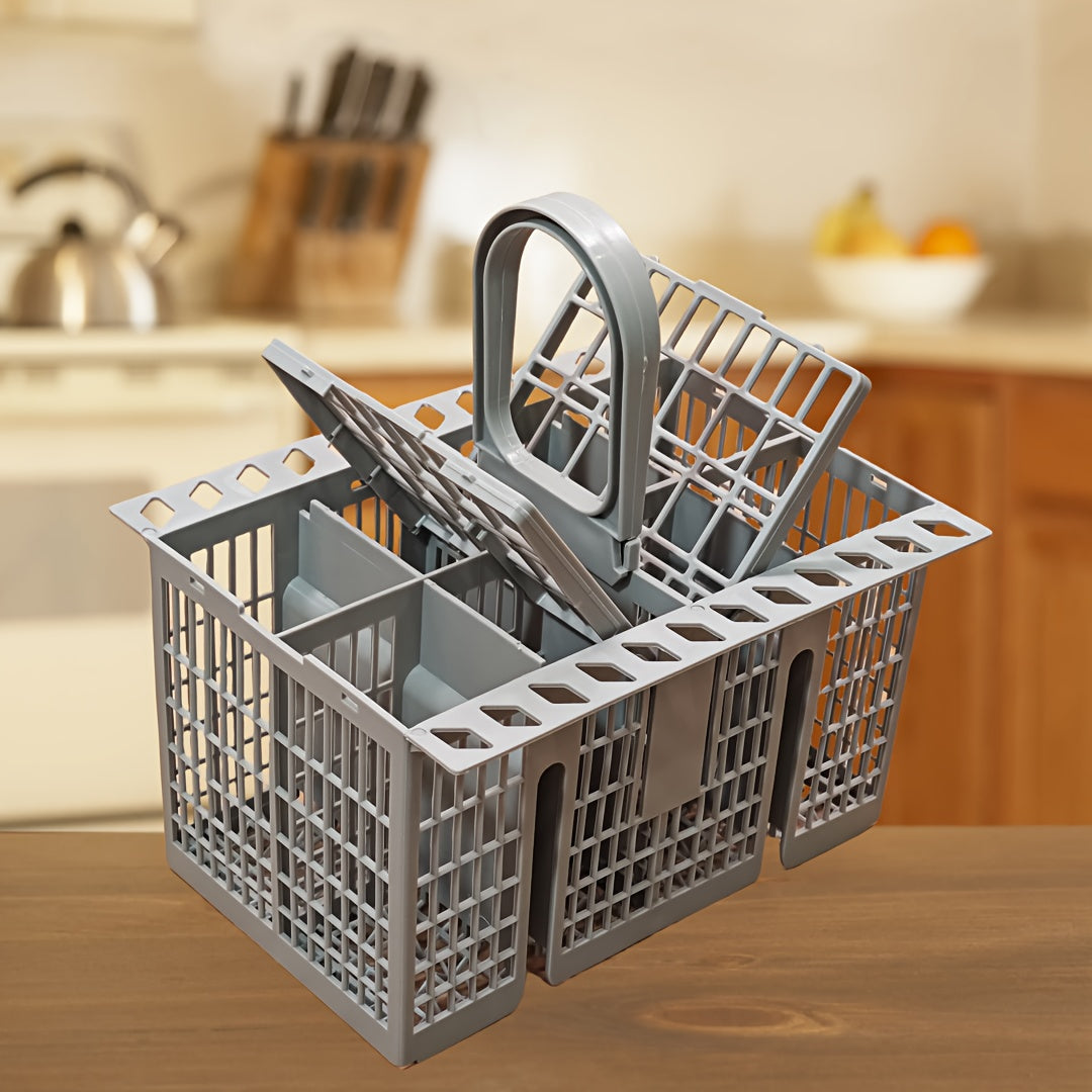 Пластиковая корзина для посуды с отделением для ножа и вилки, прочный материал