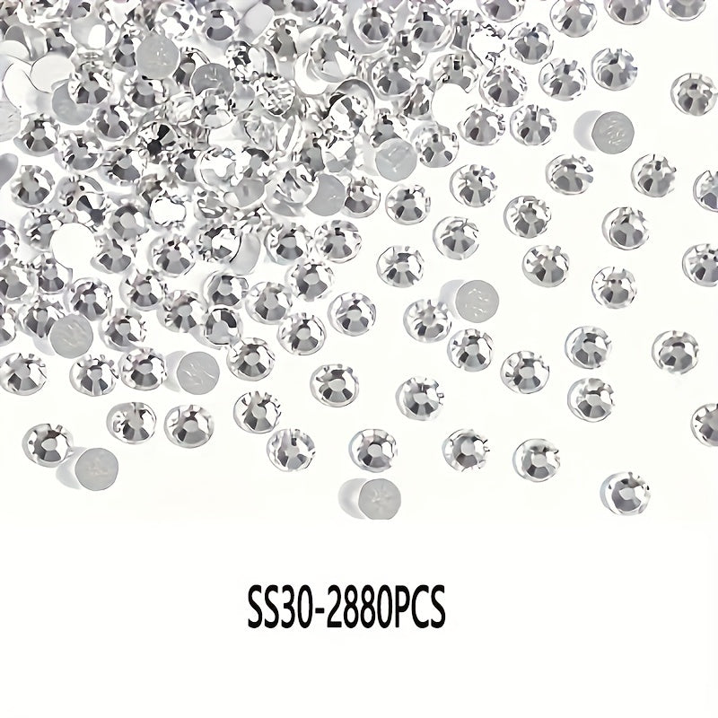 14400 Shisha Kristalli Flatback Rhinestones uchun Tirnoq San'ati, kiyim-kechak, poyabzal, sumkalar SS3 dan SS34 gacha