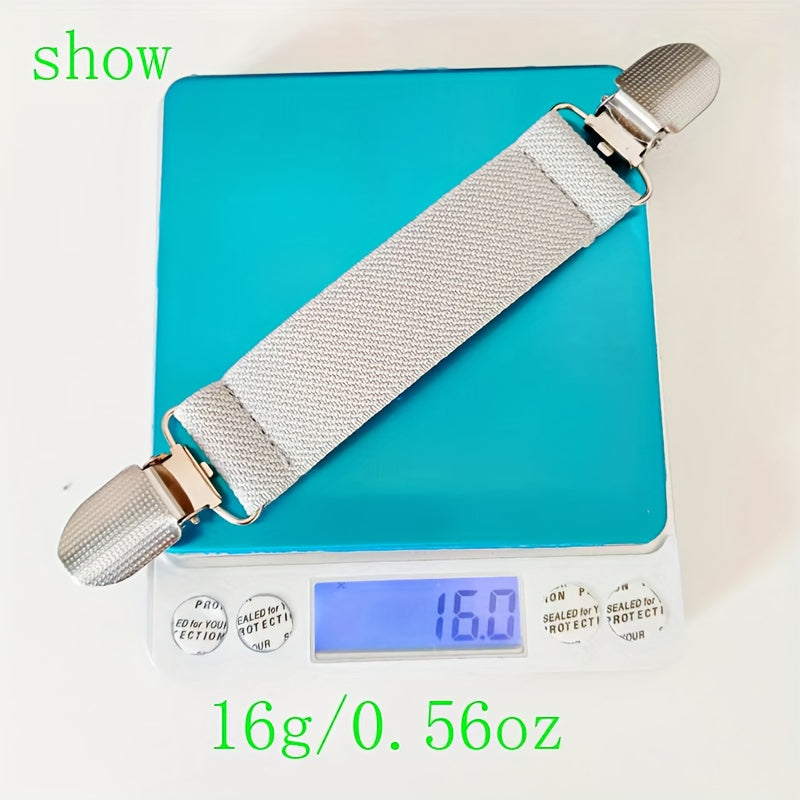 Set of 2 Nylon Elastic Bed Sheet Straps with Anti-Slip Clips for Secure Fit