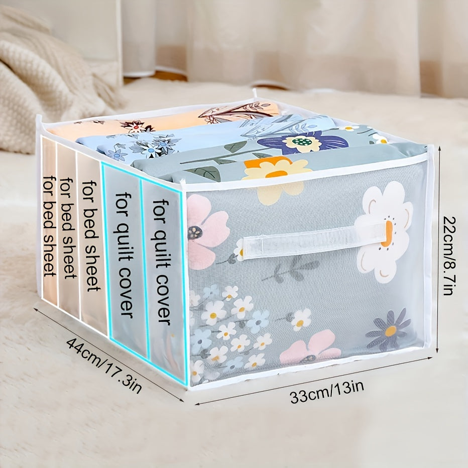 Foldable Mesh Clothes Storage Box with Lid for Closet Organization
