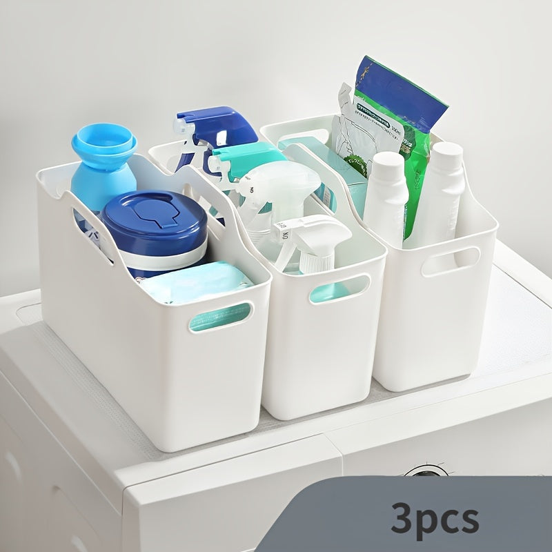 3-Pack Plastic Cleaning Supply Organizers for Kitchen Bathroom Dorm Office