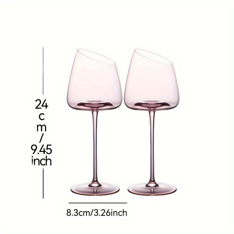 Pink Flamingo Crystal Wine Glasses Set of 2 Elegant Romantic for Valentine's Day