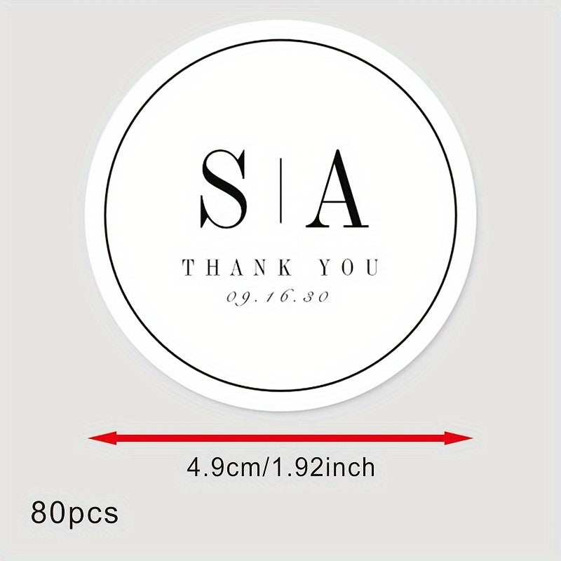 Personalized Bridal Shower Labels Custom Thank You Stickers Name and Date Recyclable Matte Finish