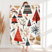 Christmas Tree Fleece Blanket Soft Warm Flannel Throw for Home Office Travel