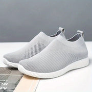 Women's Breathable Knit Sneakers Lightweight Running Shoes Solid Color Plus Size