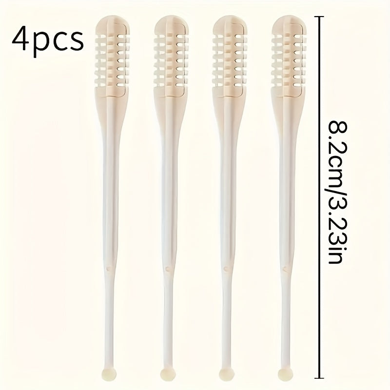 Men's Plastic Nose Hair Trimmer Set 4 Pcs 360° Rotating Double Blade