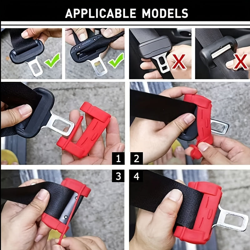4 шт. Защитные накладки на замки ремней безопасности автомобиля, устойчивые к царапинам, нескользящие чехлы