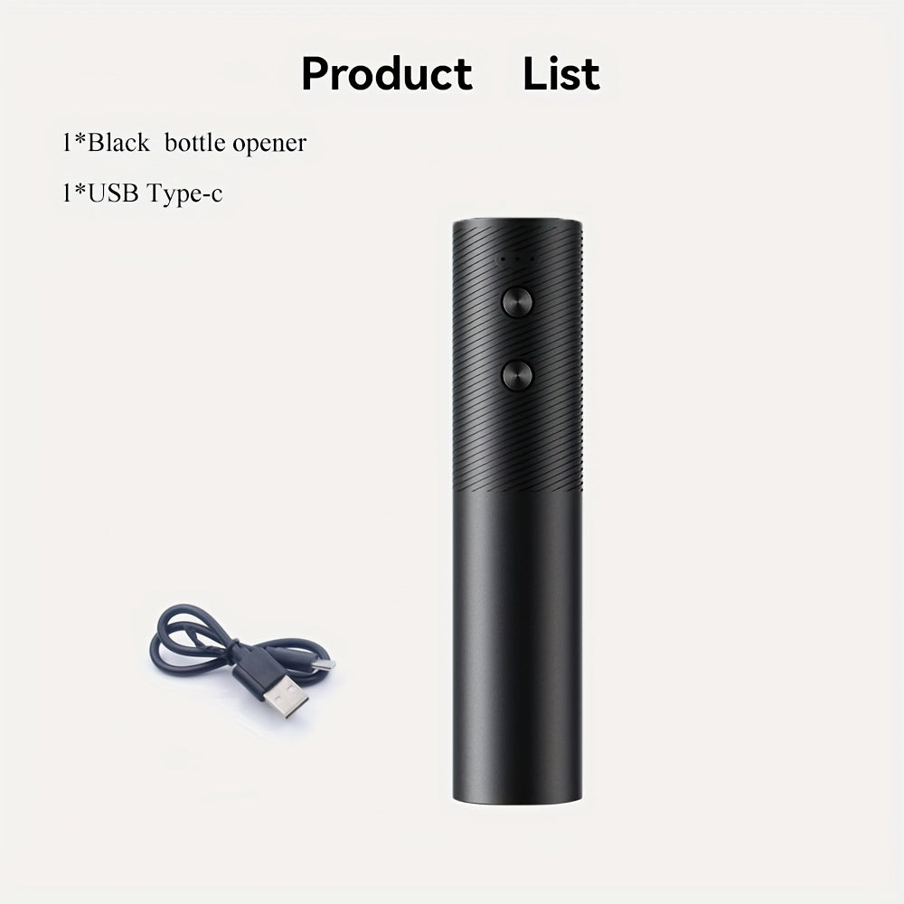 Bir marta bosish bilan avtomatik qopqog‘ ochuvchi bilan qayta zaryadlanuvchi elektr sharob ochgich USB zaryadlashli litiy batareyasi qora qizil