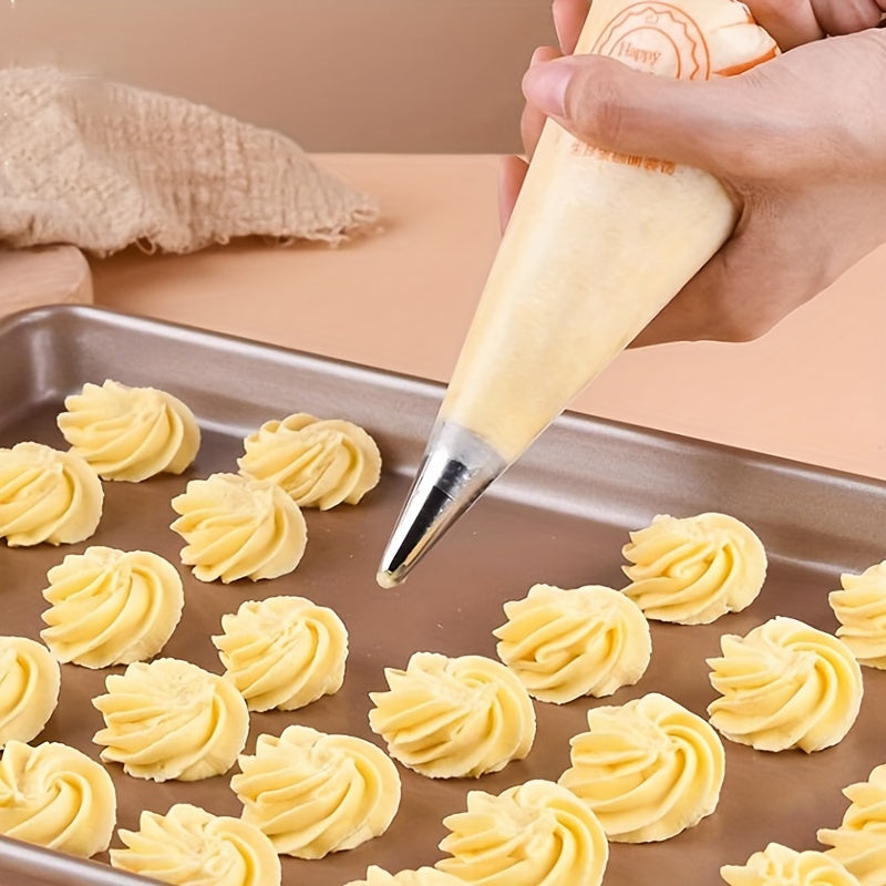 100 bolsas de plástico desechables para pastelería con boquillas para hornear y decorar pasteles