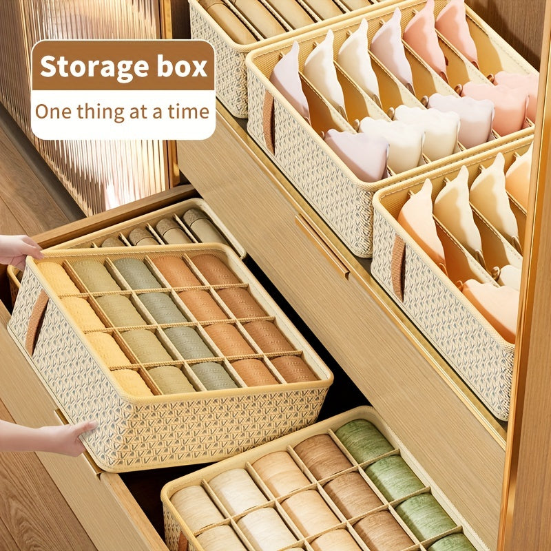 Foldable Storage Organizer for Underwear Socks and Accessories, Washable, Compact Drawer Divider