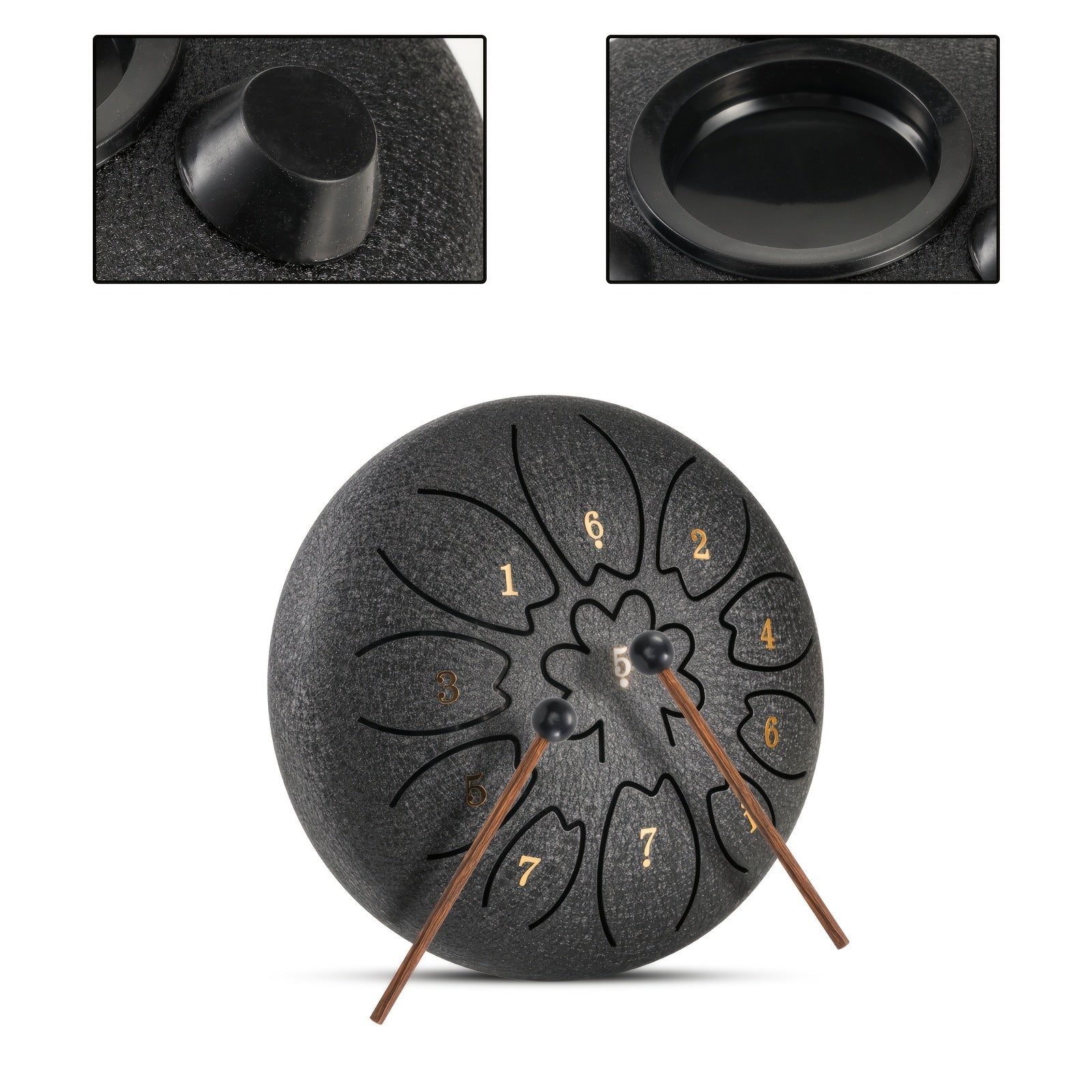 6 dyuymli po'lat tilimli baraban C katta bilan sumka, kalitlar va musiqa kitobi bilan meditatsiya, yoga va musiqa ta'limi uchun