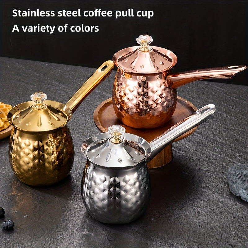 Stainless Steel Latte Cup with Pointed Mouth for Heating Milk and Coffee