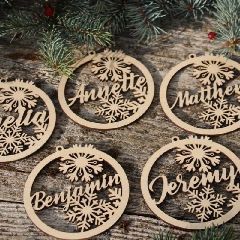 Colgante de madera personalizado para mujer, con texto personalizado, regalo de Navidad y Acción de Gracias