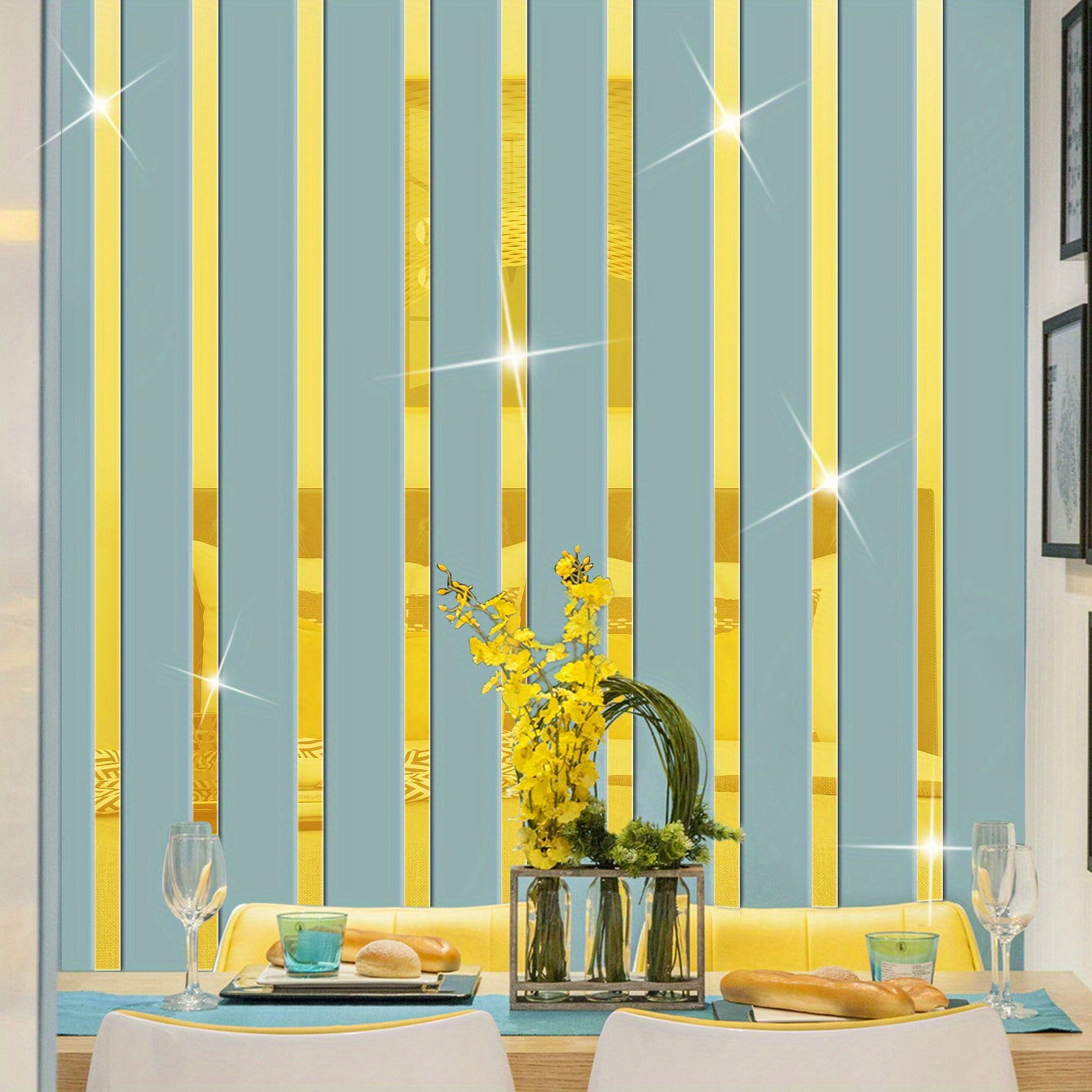 10 Shatterproof Acrylic Mirror Wall Stickers for Living Room Bedroom Bathroom Kitchen Decor