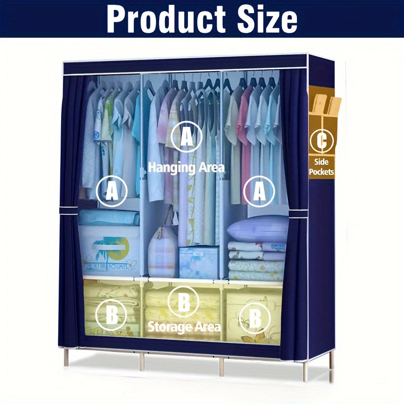 Organizador de armario de acero inoxidable con barras colgantes y ganchos para armario de dormitorio entrada