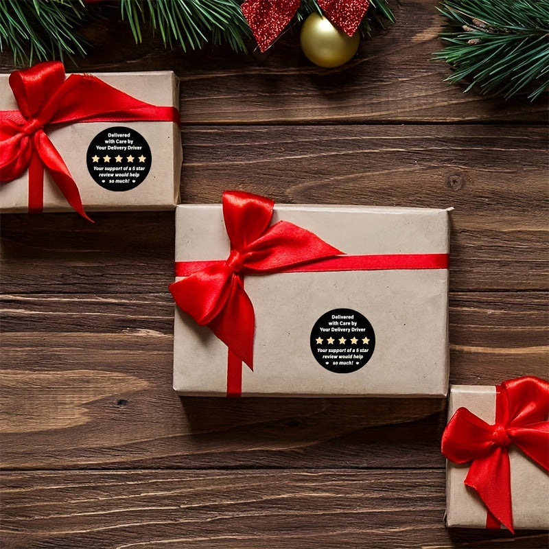 Set of 60 Black Shipping Labels for Delivery Drivers and Gift Wrapping