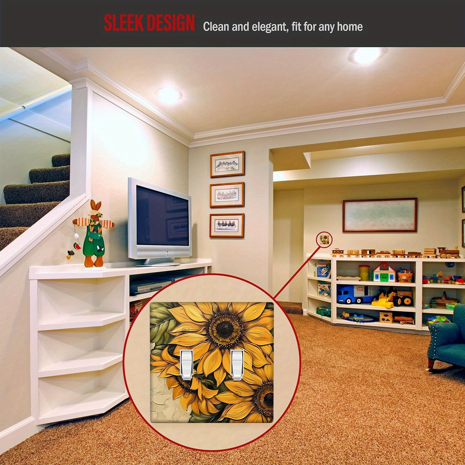 Sunflower Wall Plate Decorative Wall Decor for Bedrooms and Kitchens No Power Needed