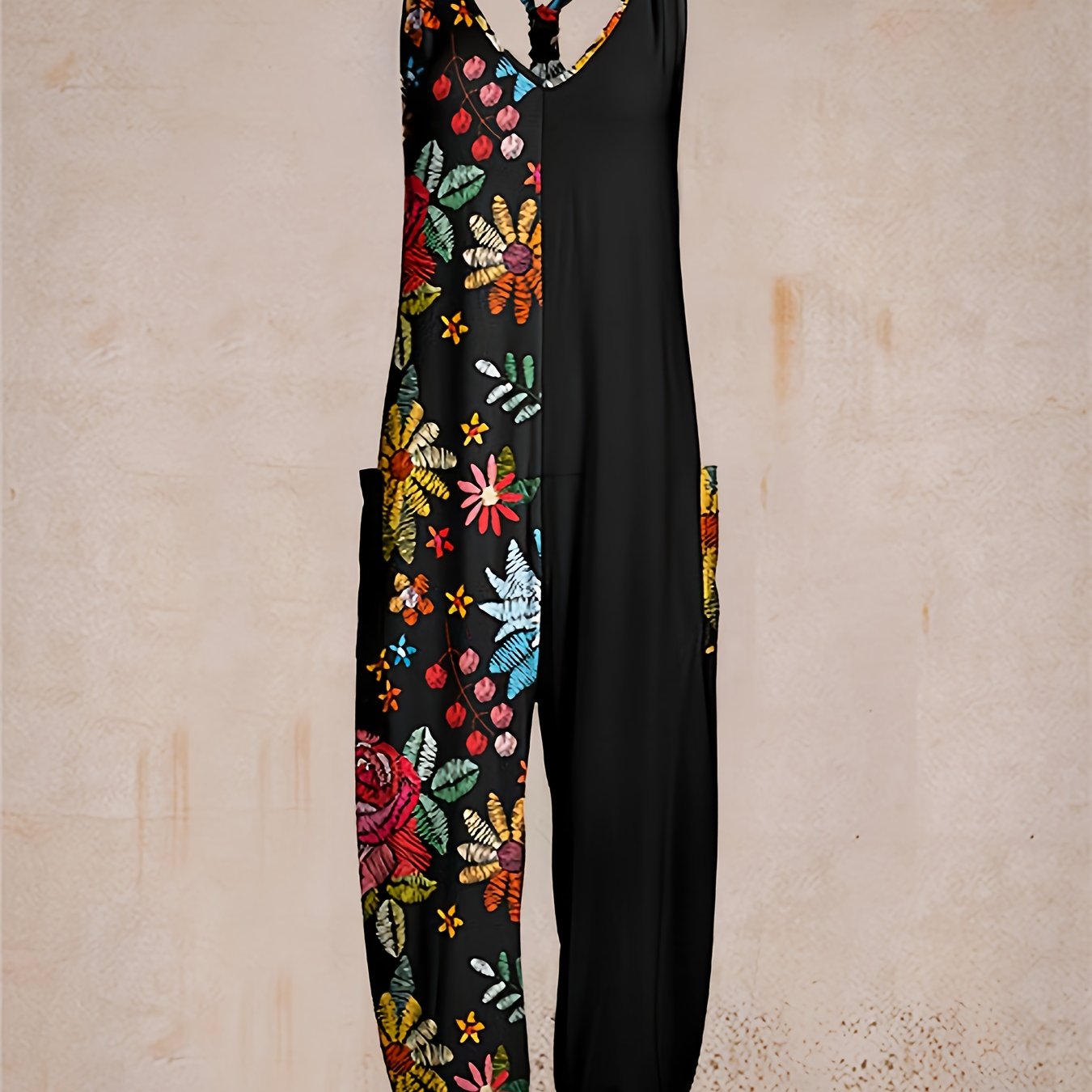 Women's Printed Jumpsuit Lightweight Boho Style Comfortable Fit