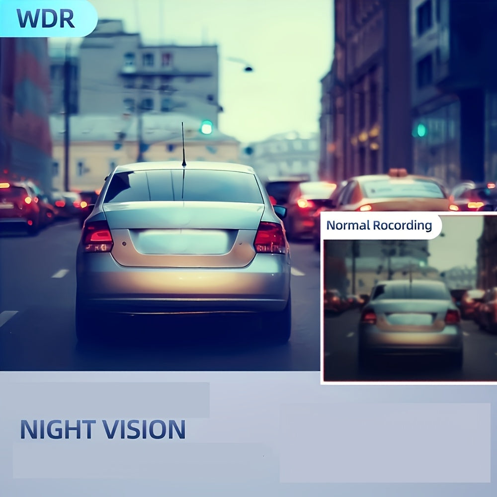 Cámara de tablero para coche con visión nocturna de tres lentes, grabación en bucle 720p, memoria de 64GB