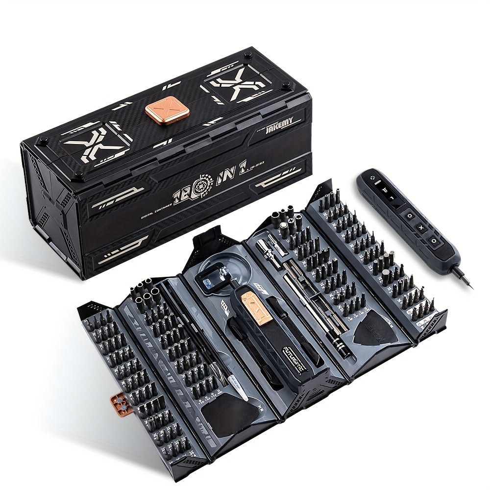 Электрический набор отверток с 3 режимами крутящего момента, складной дизайн, 160 прецизионных бит