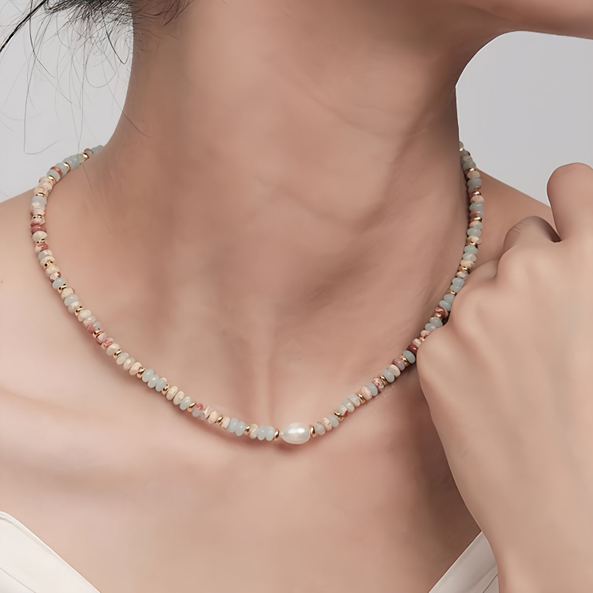 Rang-barang tabiiy toshli bejewellery bilan yangi suv marjonli Boho zanjir