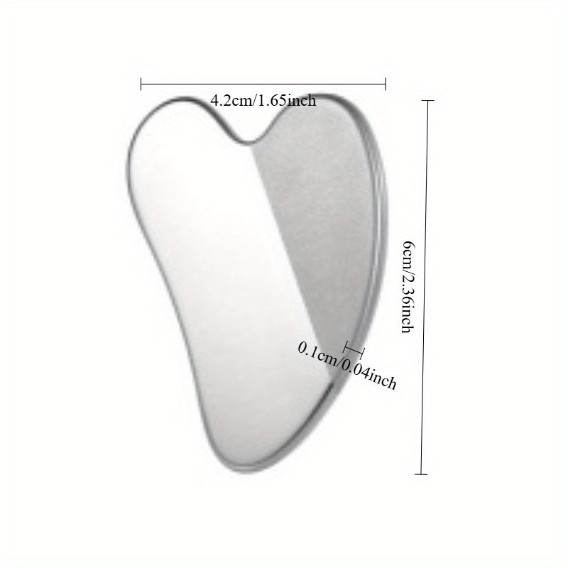 Yuz go'zalligi uchun yurak shaklidagi zanglamaydigan po'latdan yasalgan qirqish taxtasi, zaryadsiz va batareyasiz, yuz go'zalligi va fondasyon palitrasi uchun mos.
