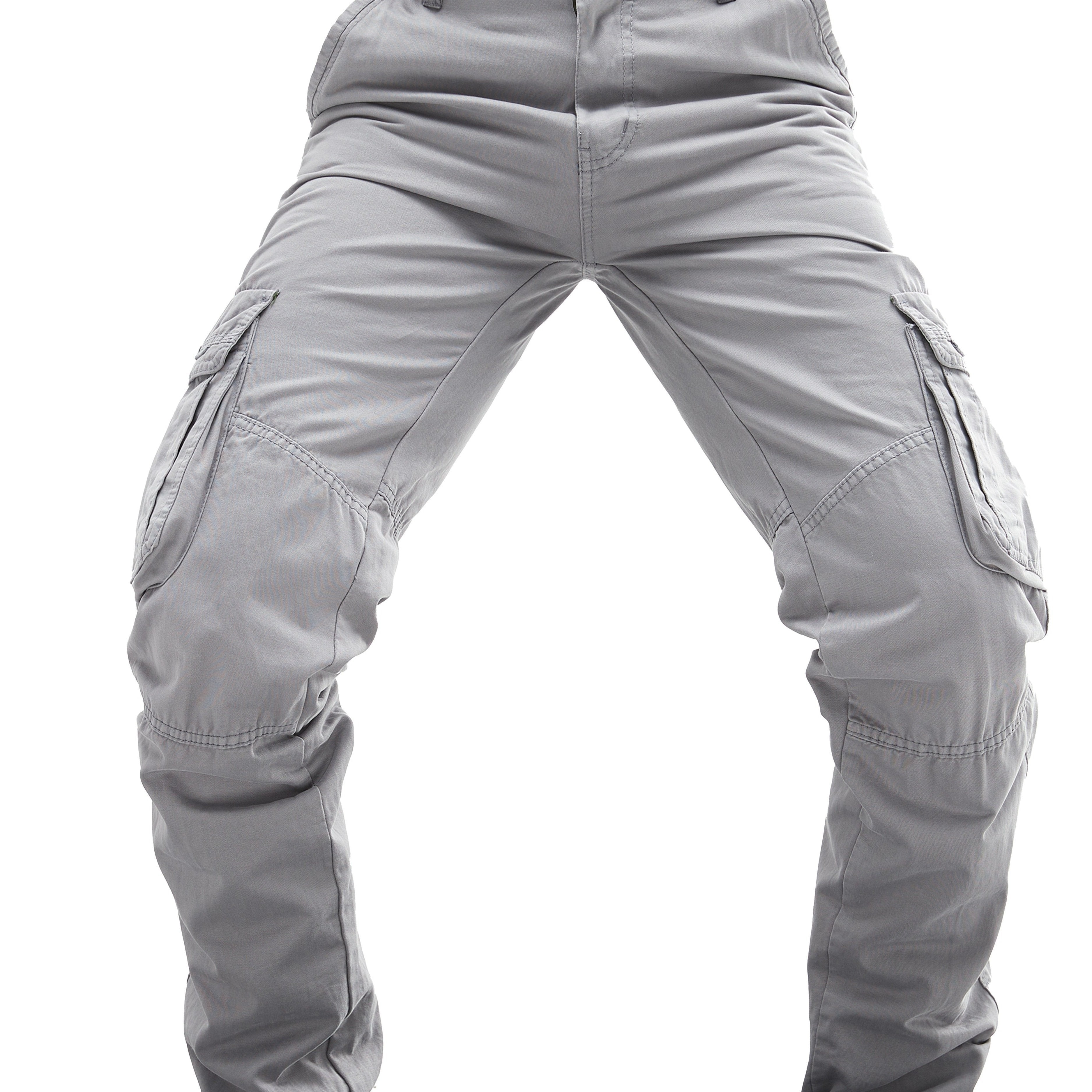 Men's Cotton Cargo Pants with Multiple Pockets Streetwear Style for Spring Autumn