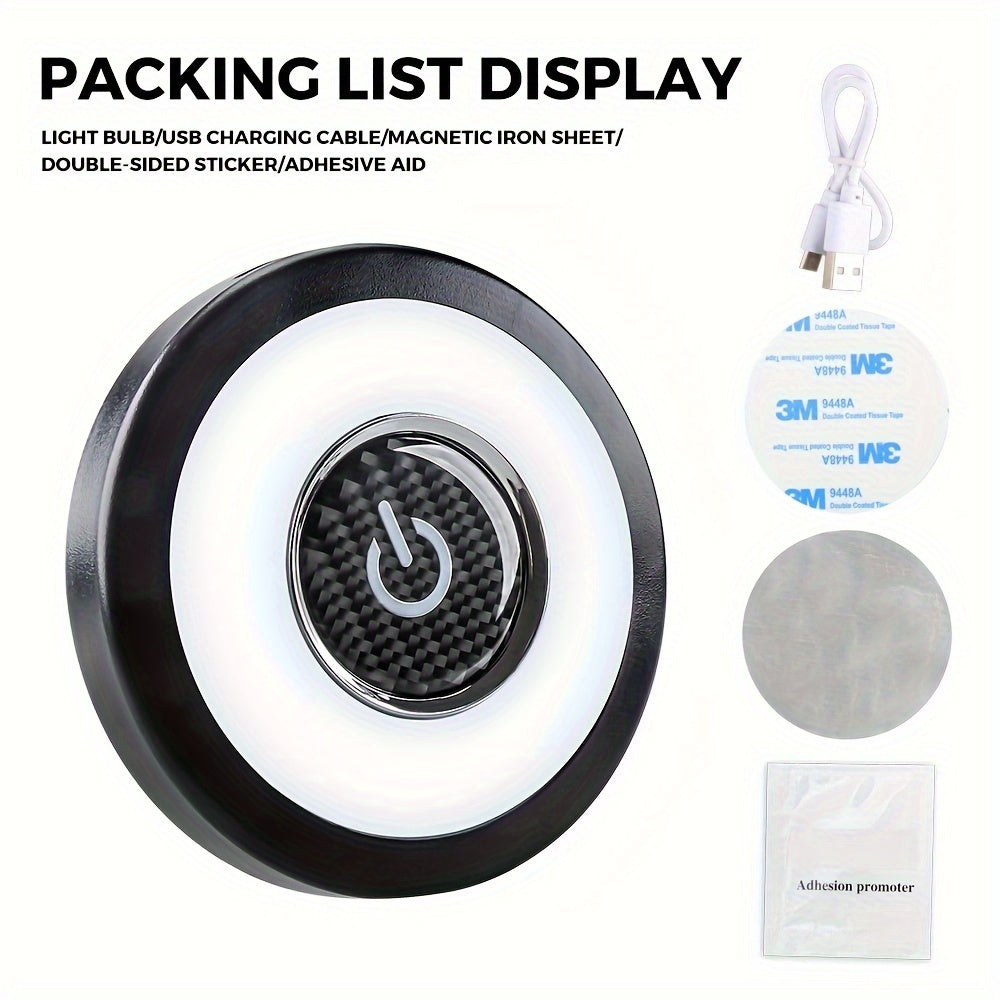 Luz interior de coche con LED recargable por USB con 3 colores, lámpara de techo magnética para vehículo, autocaravana y uso doméstico