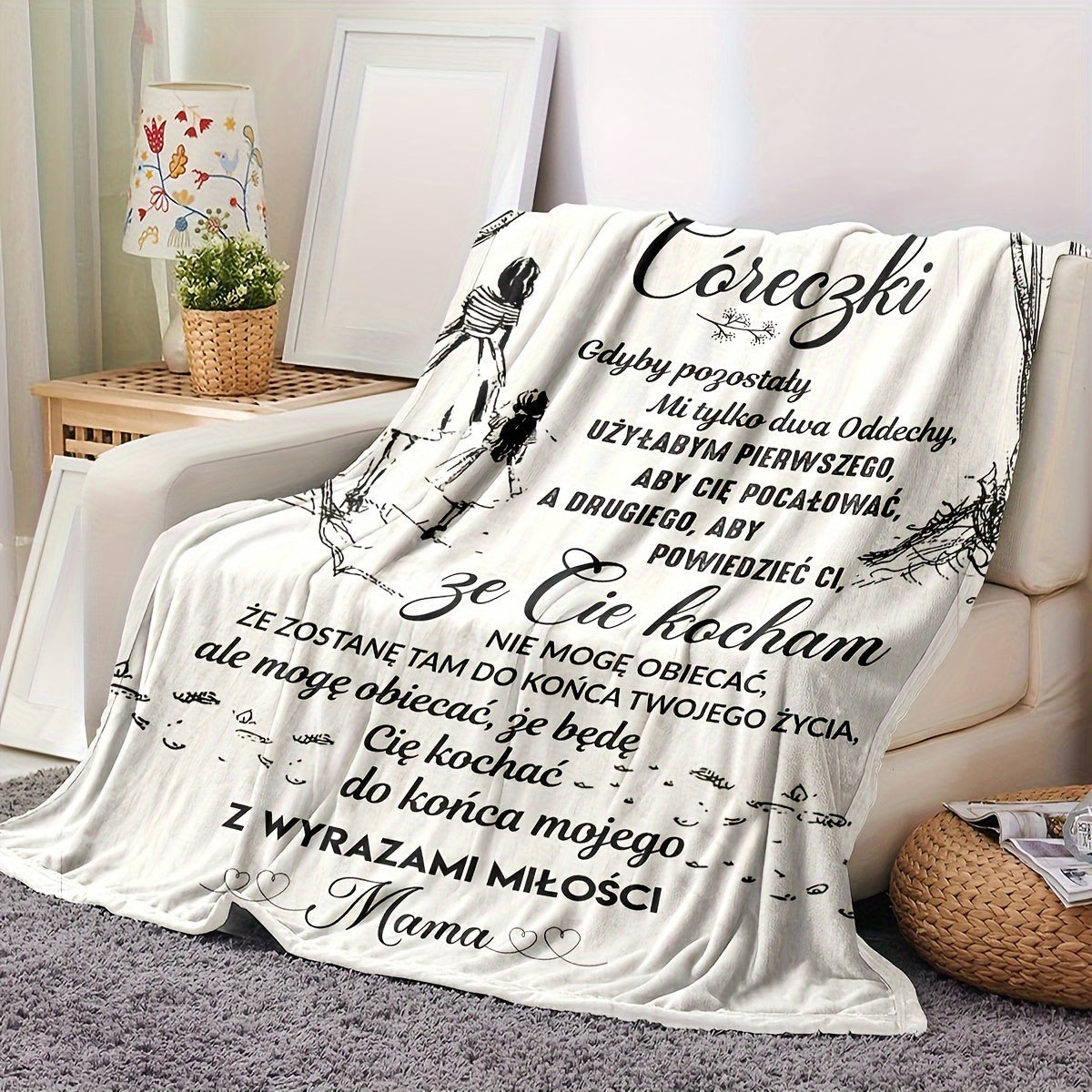 Personalized Daughter Blanket Soft Cozy Bed Sofa Travel Gift