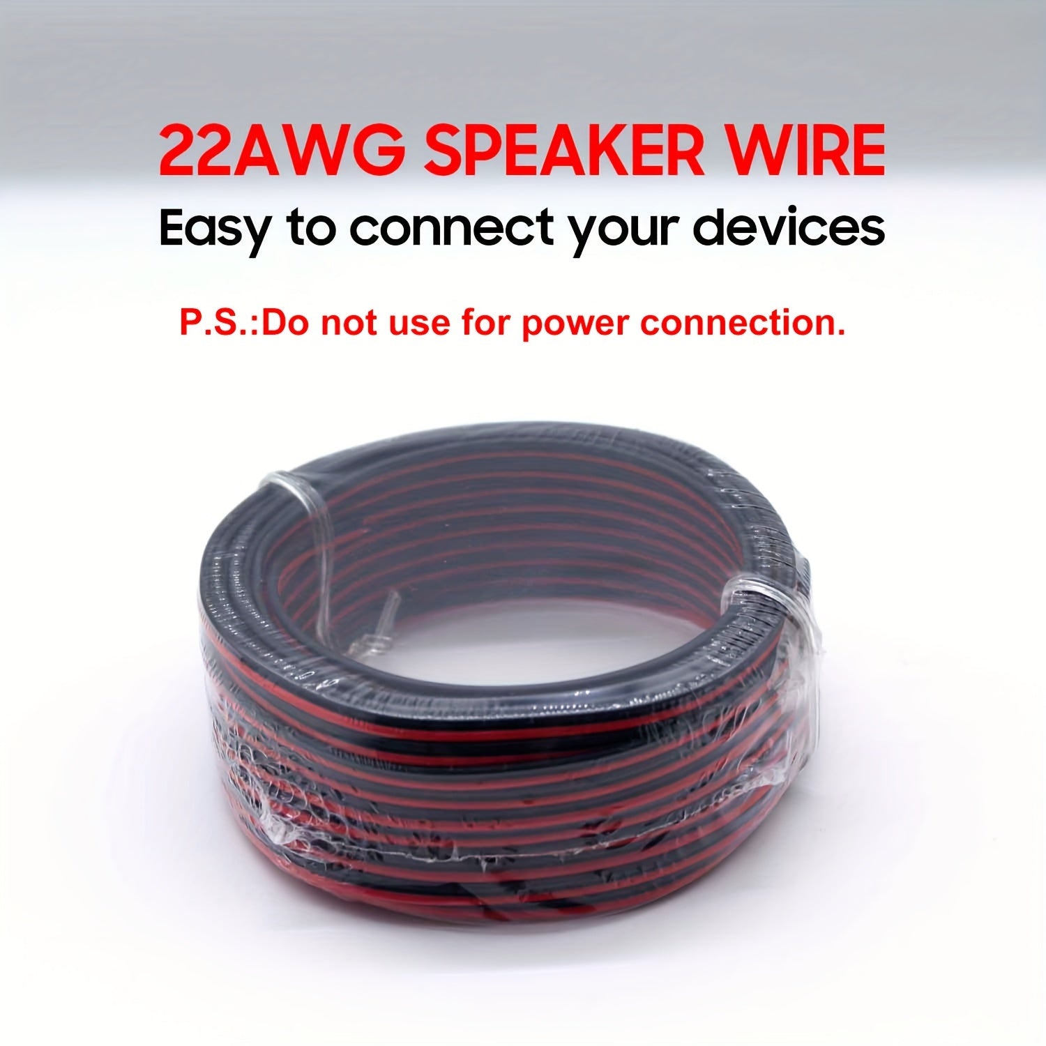 Red And Black Speaker Wire Cable 15.24M 30.48M CCA TCCA Stereo Home Theater