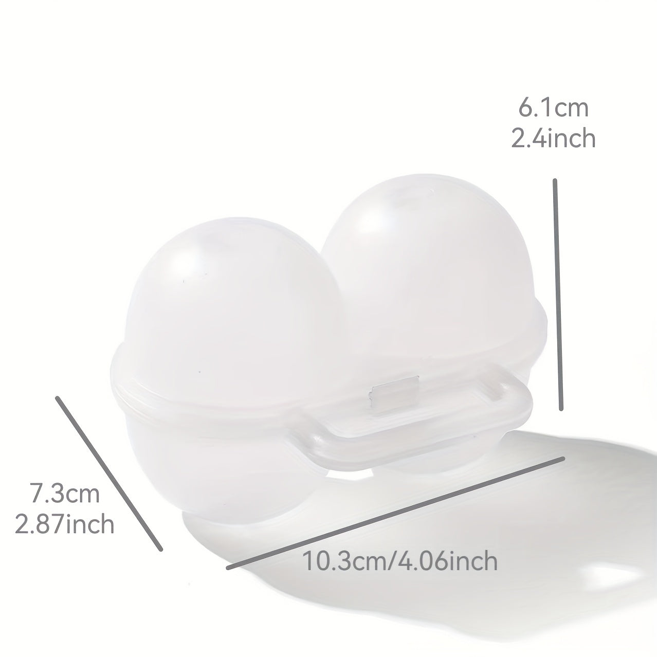 Sayohat uchun portativ tuxum tashuvchisi 2 bo'limli PP plastmassa shokga chidamli saqlash qutisi