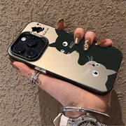 Upside-Down Cat Phone Case for iPhone Anti-Fall Non-Slip Acrylic Protective Cover