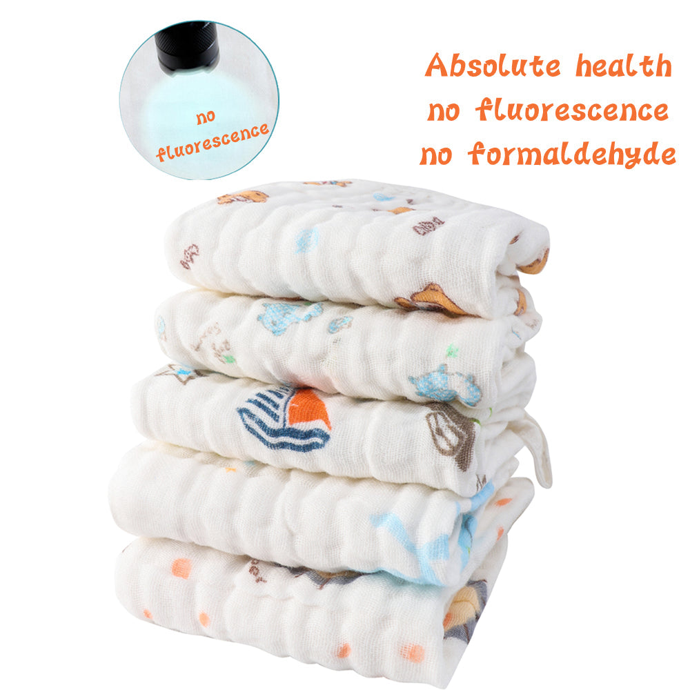 Bola uchun Burp Cloths Muslin 50.8cmX25.4cm 5 ta paket, O'g'il va qizlar uchun