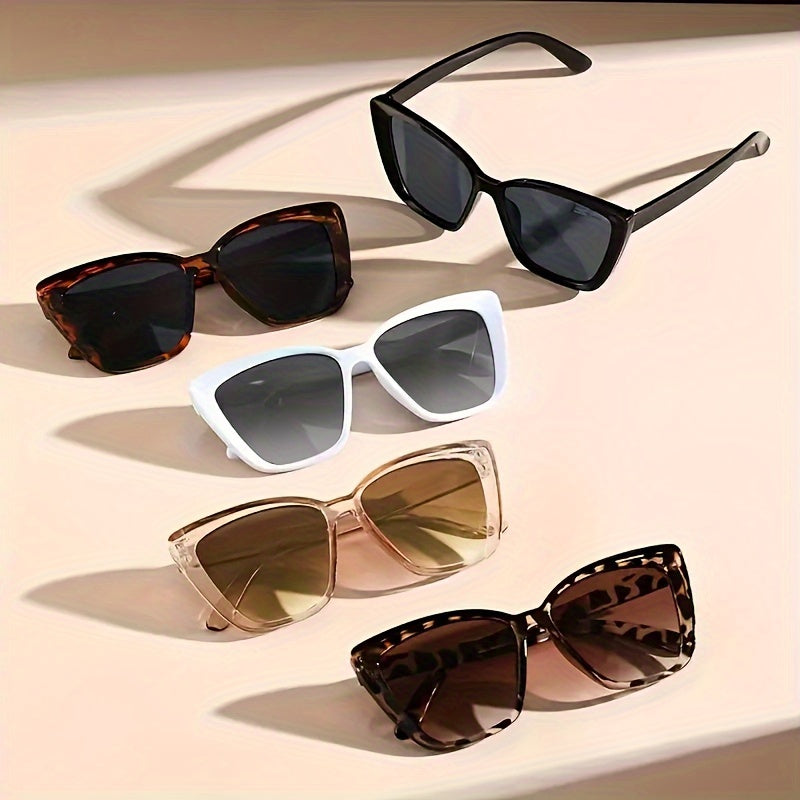 5-Pack Unisex Cat Eye Glasses Polycarbonate Frame Decor Casual Wear