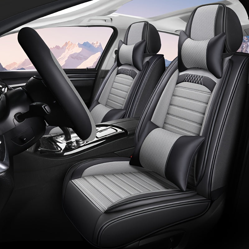 Universal PU Leather Seat Covers Full Set for 5-Seater All-Season