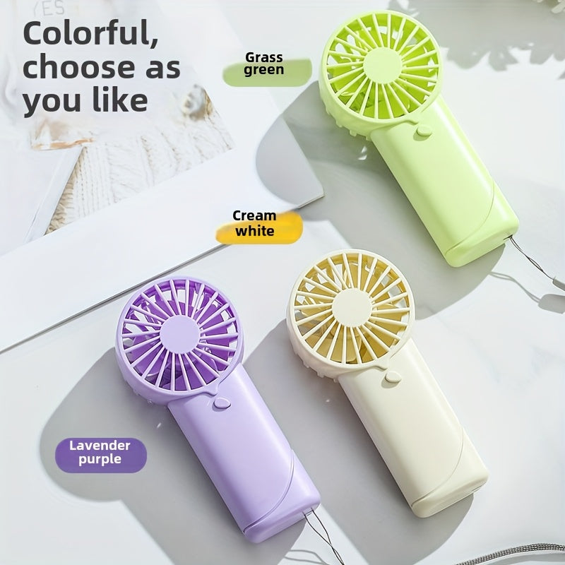 Мини портативный ручной вентилятор, работающий на батарейках, компактное охлаждающее устройство для путешествий и дома