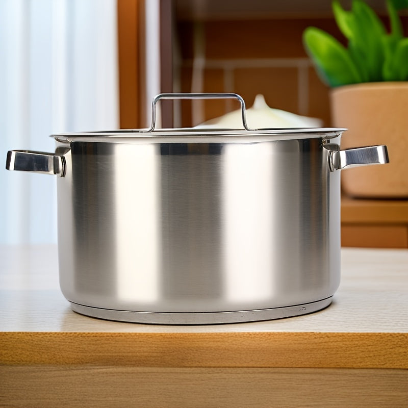 Olla de acero inoxidable de doble oreja de 24cm para guisar y cocinar