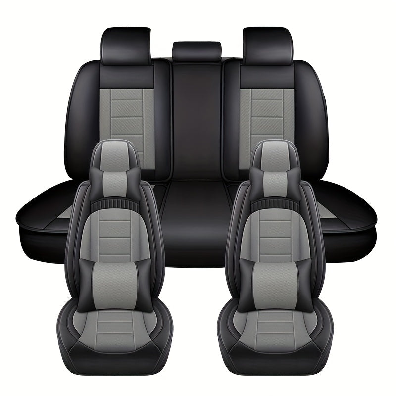 Набор чехлов для сидений для всех сезонов из искусственной кожи, полное покрытие, автомобильные аксессуары