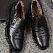 Men's Casual Loafers Genuine Leather Solid Color Rubber Sole All-Season