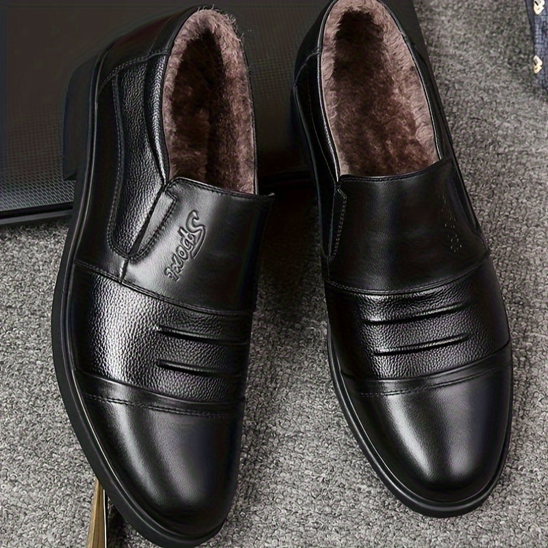 Men's Casual Loafers Genuine Leather Solid Color Rubber Sole All-Season