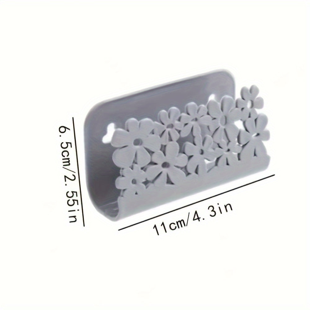 Devorga o'rnatiladigan oshxona yuvinish idishlari uchun qattiq plastmassa, 2 ta soker bilan bezatilgan gul naqshli