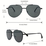 2pc Men's Geometric Double Bridge Plastic and Iron Fashion Glasses Wide