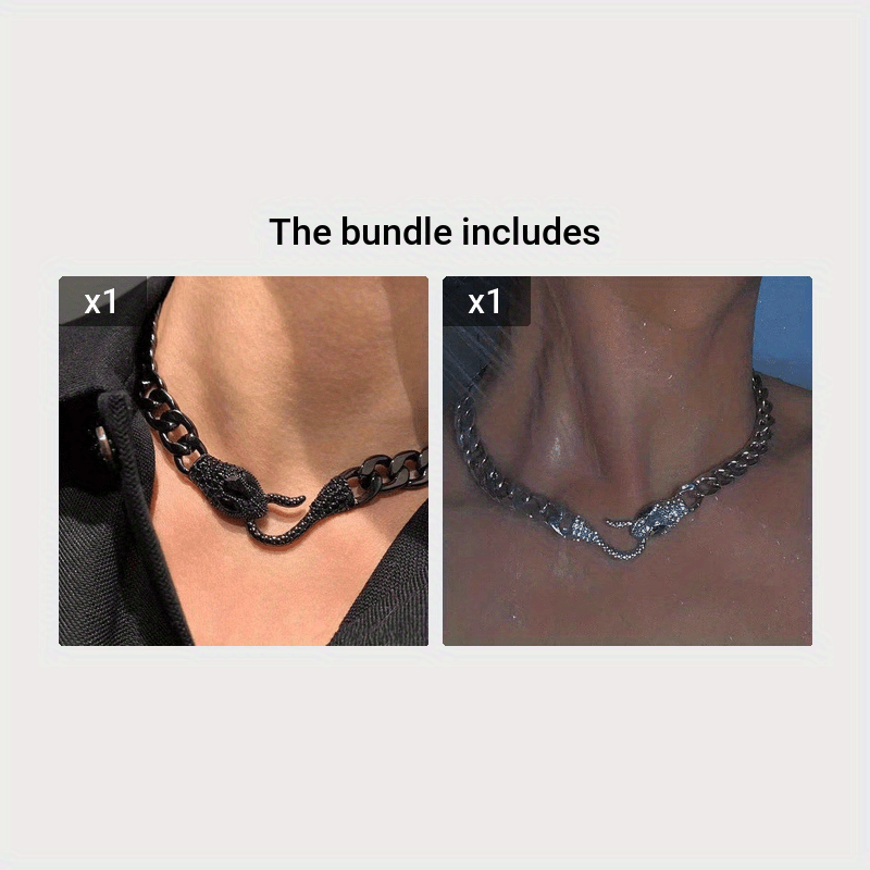 Gothic Snake Chain Necklace Unisex Jewelry Gift for Men Women Stylish