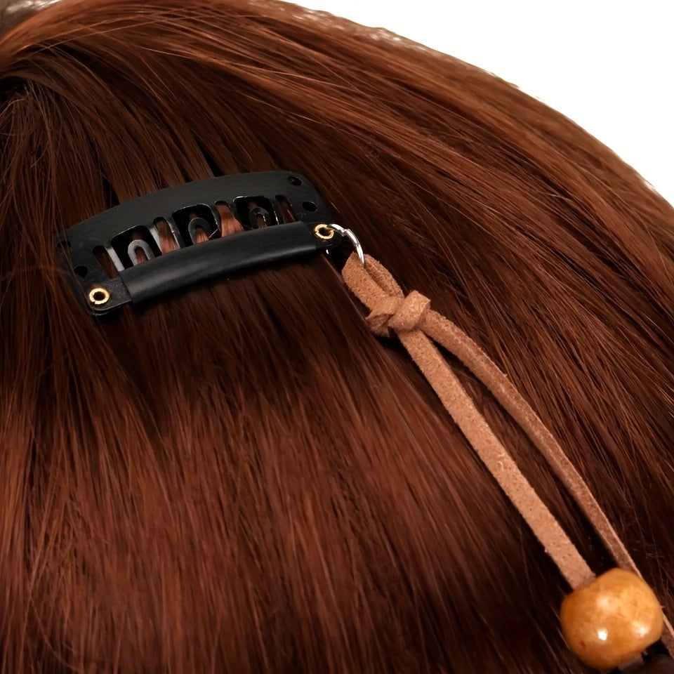 Ethnic Feather Hair Clip Set with Tassels, 6 Colorful Hand-Braided Feathers for Women