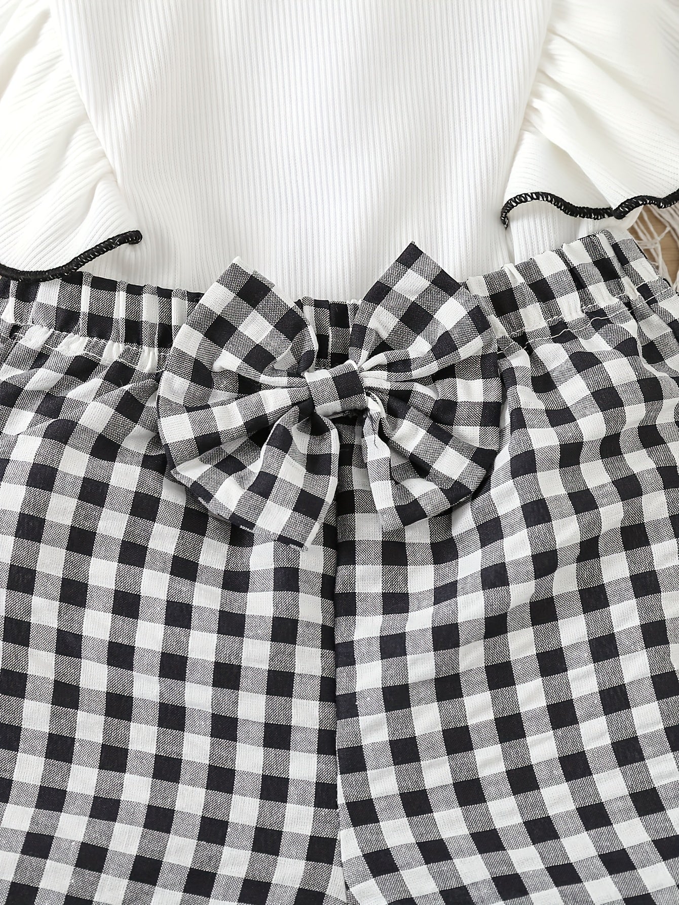 Conjunto de verano para niñas: blusa sin mangas de cuadros y pantalones cortos a cuadros para niños
