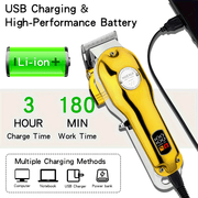 3 piezas de recortadora de cabello y barba para hombres, recargable por USB, batería de 2000mAh