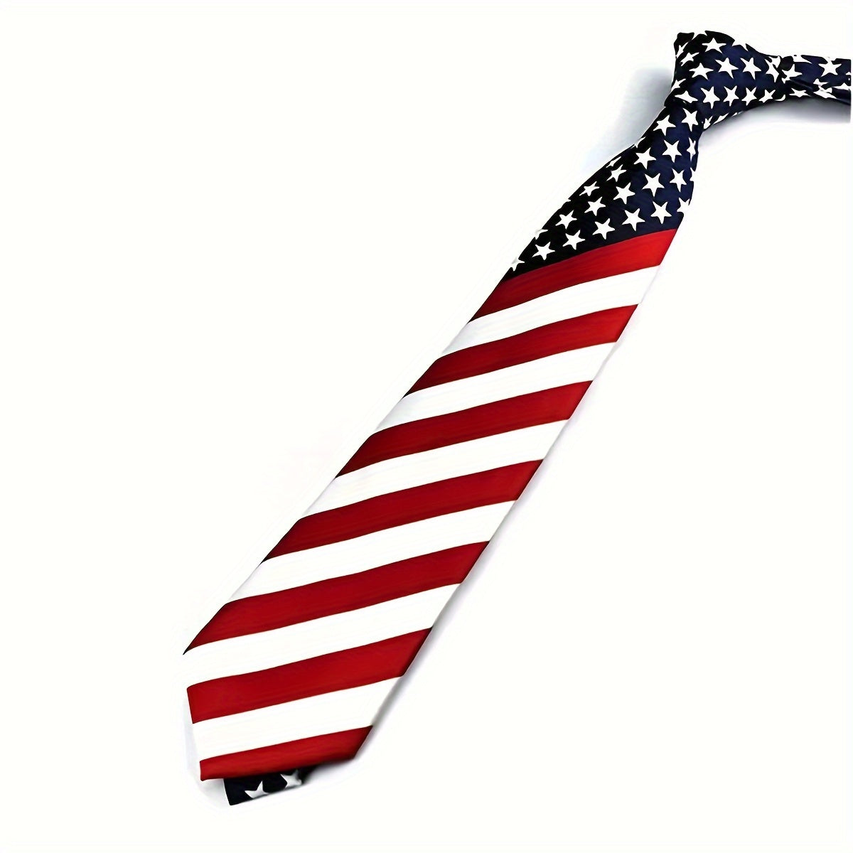 Men's Patriotic Red White Blue Striped Necktie for Formal Occasions