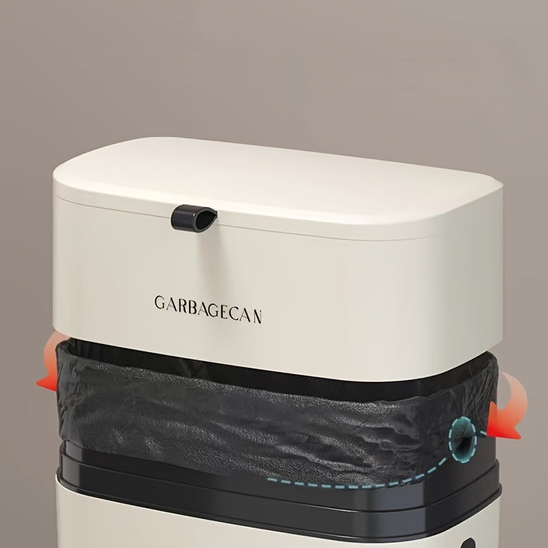 Cubo de basura de pared con tapa, gran capacidad, diseño delgado para cocina o sala de estar